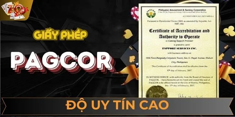 Nền tảng ZOWIN được cấp phép bởi các tổ chức hàng đầu thế giới